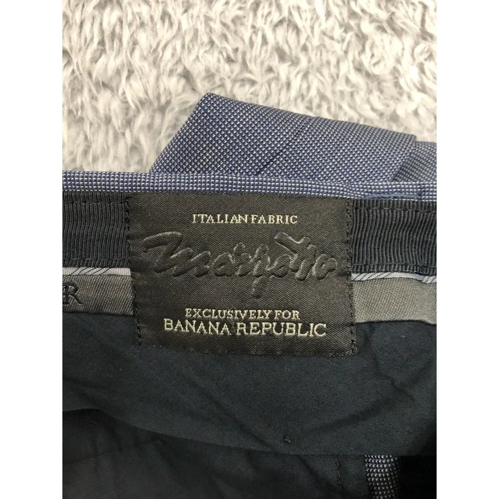 Banana Republic Pants Mens 35x33 (Tag 35x36) Blue Marzotto 100% Wool